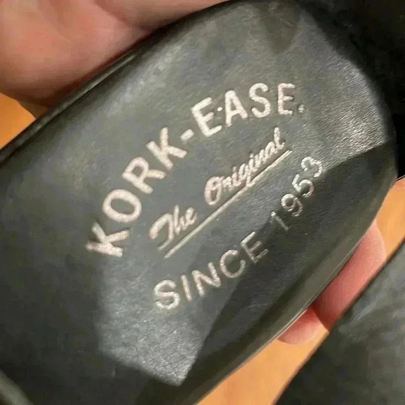 Kork-Ease Hailey Strappy Platform Wedge Sandals Shoes Black Leather 9 40.5 - Picture 11 of 12